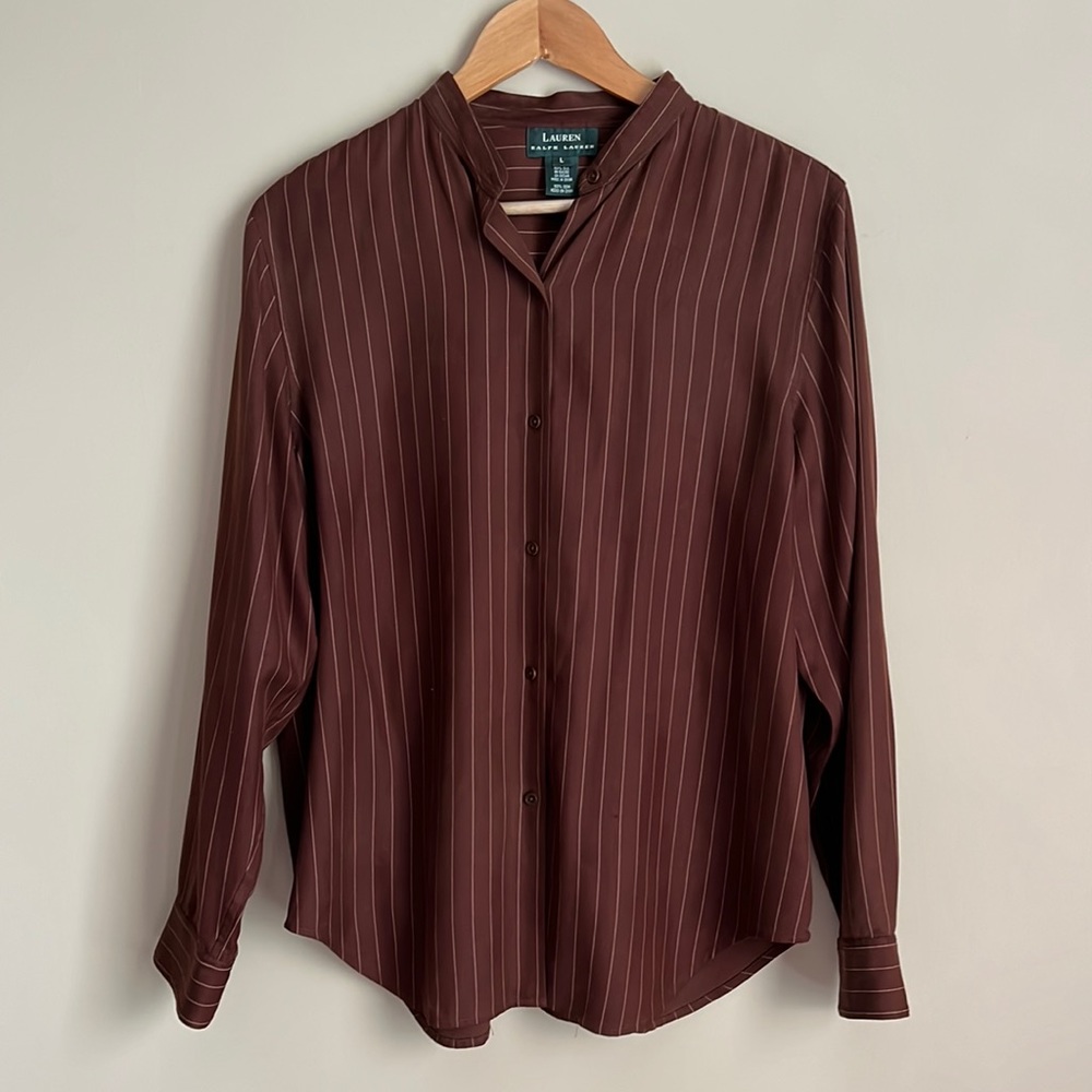 Ralph Lauren Brown Silk Blouse